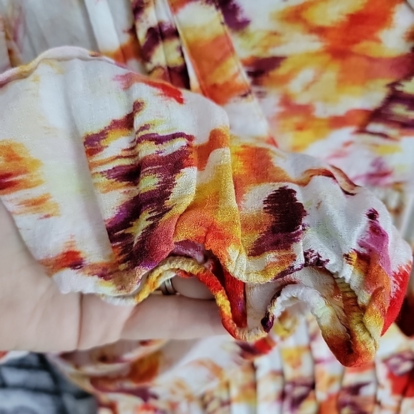 Terra & Sky Plus Size 1x Pullover V Neck Top, 3/4 Sleeve, Multicolor - Picture 4 of 10